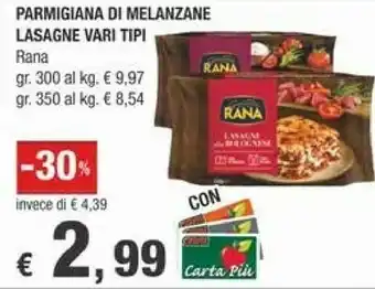 Crai Rana Lasagne Ricotta E Spinaci 350 G(ml) offerta