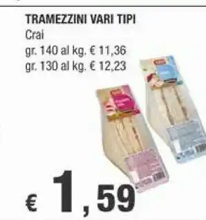 Crai Crai Tramezzini 140 G offerta