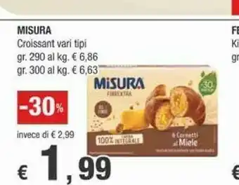 Crai Misura Fibrextra Cornetti Al Miele 300 G(ml) offerta
