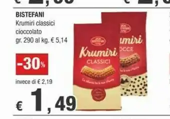 Crai Bistefani Krumiri Classici Cioccolato offerta