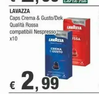 Crai Lavazza Caps Crema & Gusto/ Dek/ Qualita Rossa Compatibili Nespresso offerta
