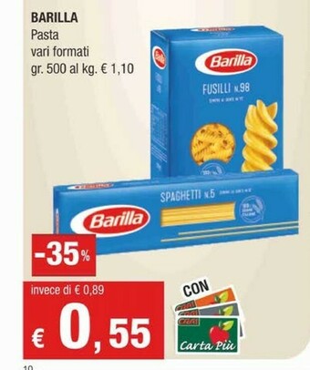 Crai Barilla Fusilli N°98 500 G(ml) offerta
