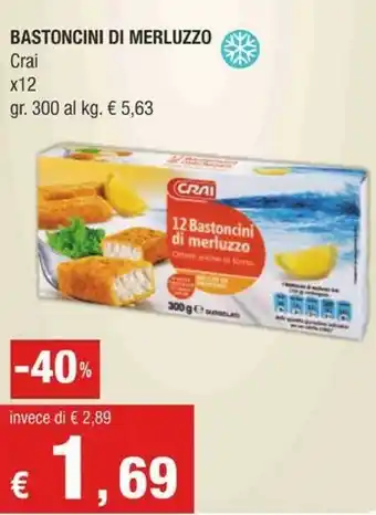 Crai Crai - 12 Bastoncini di Merluzzo 300 g(ml) offerta