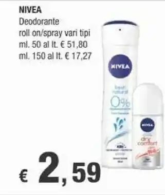 Crai Nivea 82240 Deodorante Deodorante Roll-on 50 Ml offerta