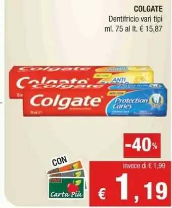 Crai Colgate Colgate PL07673A dentifricio Dentifricio sbiancante 75 ml offerta