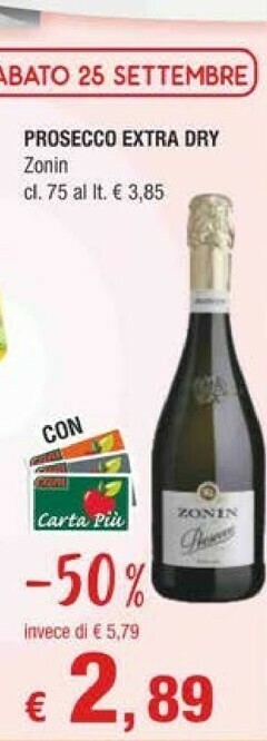 Crai Zonin Prosecco Extra Dry 750 G(ml) offerta