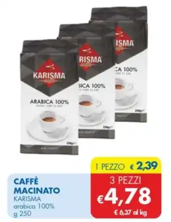 MD Discount CAFFÈ MACINATO KARISMA arabica 100% offerta