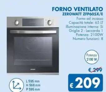 MD Discount FORNO VENTILATO ZEROWATT ZFP605X/E offerta