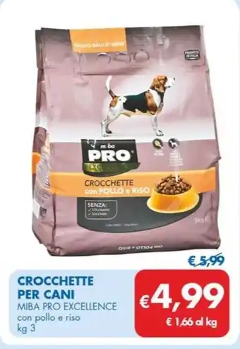 MD Discount CROCCHETTE PER CANI MIBA PRO EXCELLENCE con pollo e riso kg 3 offerta