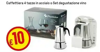 Iper La Grande Caffettiera 4 Tazze In Acciaio O Set Degustazione Vino offerta