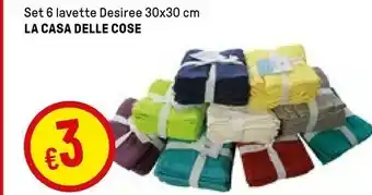 Iper La Grande La Casa Delle Cose Set 6 Lavette Desiree 30 X 30 Cm offerta