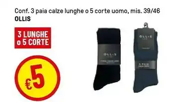Ollis Conf. 3 Paia Calze Lunghe O 5 Corte Uomo
