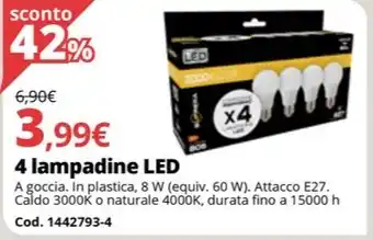 Brico Io 4 lampadine LED offerta
