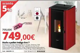 Brico Io Stufa a pellet Indigo Evo 7 offerta