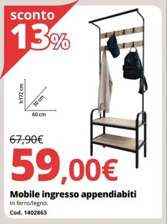 Mobile ingresso appendiabiti