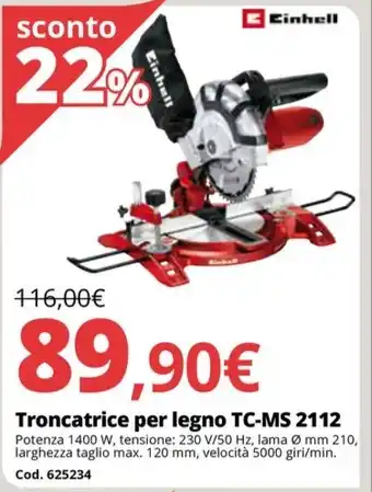 Brico Io Troncatrice per legno TC-MS 2112 offerta