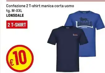 Iper La Grande Lonsdale 2 T-shirt Manica Carta Uomo offerta