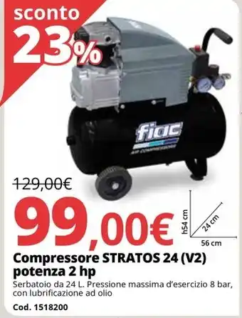 Brico Io Compressore STRATOS 24 (V2) potenza 2 hp offerta