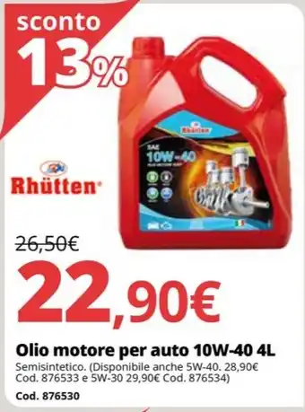 Brico Io Olio motore per auto 10W-40 4L offerta