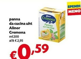 Pam Alinor Panna Da Cucina 200 G(ml) offerta