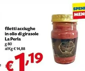 Pam La Perla Filetti Acciughe In Olio Di Girasole offerta