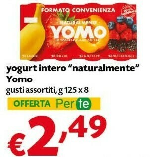 Pam Yomo Yogurt Intero Naturalmente offerta