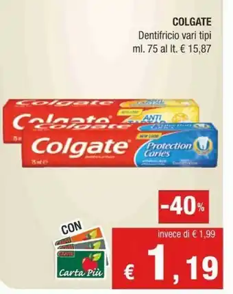 Crai Colgate Dentifricio Vari Tipi offerta