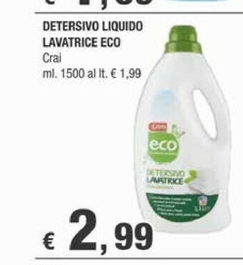Crai Detersivo Liquido Lavatrice offerta