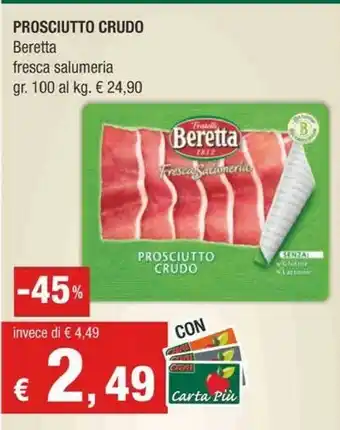 Crai Beretta Prosciutto Crudo Fresca Salumeria 100 G offerta