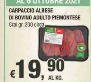 Crai Crai Carpaccio Albese Di Bovino Adulto offerta