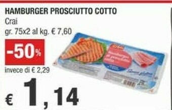 Crai Crai Hamburger Prosciutto Cotto offerta