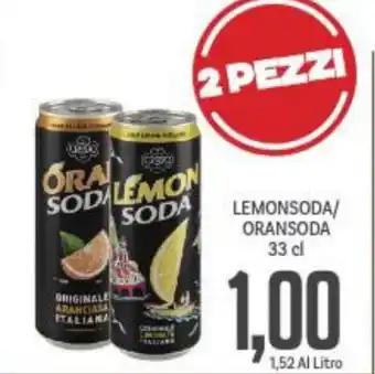 Supermercati Piccolo LEMONSODA/ ORANSODA 33 cl offerta