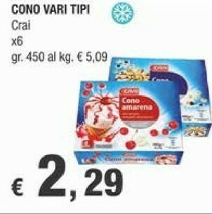 Crai Crai - Cono Bigusto Alla Panna E Cioccolato 450 G(ml) offerta
