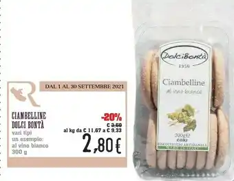 Conad City Dolci Bontà - Ciambelline Al Vino Nocciolate 300 G(ml) offerta