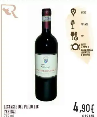 Conad City Cesanese Del Piglio Doc Terenzi offerta
