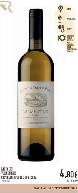 Conad Castello Di Torre In Pietra Vermentino Lazio IGT offerta