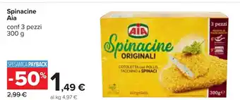 Carrefour Spinacine Aia conf 3 pezzi 300 g offerta