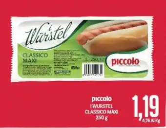 Supermercati Piccolo piccolo I WURSTEL CLASSICO MAXI 250 g offerta