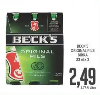 Supermercati Piccolo BECK'S ORIGINAL PILS BIRRA 33 cl x 3 offerta