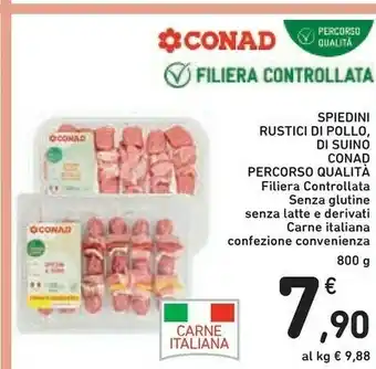 Conad Conad Spiedini Rustici Di Pollo, Di Suino offerta