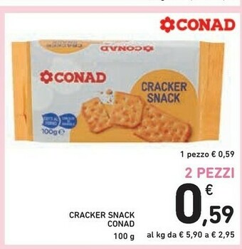 Conad Conad Cracker Snack offerta