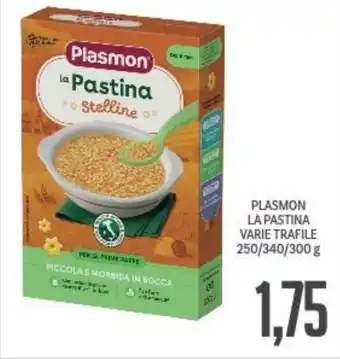 Supermercati Piccolo PLASMON LA PASTINA VARIE TRAFILE 250/340/300 g offerta