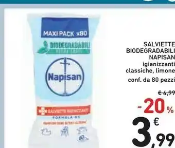 Conad Napisan Salviette Biodegradabili Igienizzanti Classiche offerta