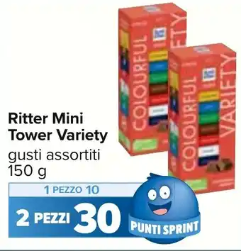 Carrefour Market Ritter Mini Tower Variety gusti assortiti 150 g offerta