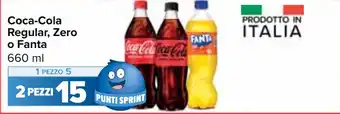 Carrefour Market Coca-Cola Regular, Zero o Fanta 660 ml offerta