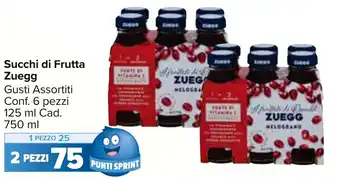 Carrefour Market Succhi di Frutta Zuegg Gusti Assortiti Conf. 6 pezzi 125 ml Cad. 750 ml offerta