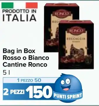 Bag in Box Rosso o Bianco Cantine Ronco 5 l