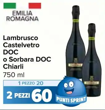 Carrefour Market Lambrusco Castelvetro DOC o Sorbara DOC Chiarli 750 ml offerta