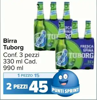 Carrefour Market Birra Tuborg Conf. 3 pezzi 330 ml Cad. 990 ml offerta