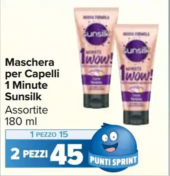 Carrefour Market Maschera per Capelli 1 Minute Sunsilk Assortite 180 ml offerta